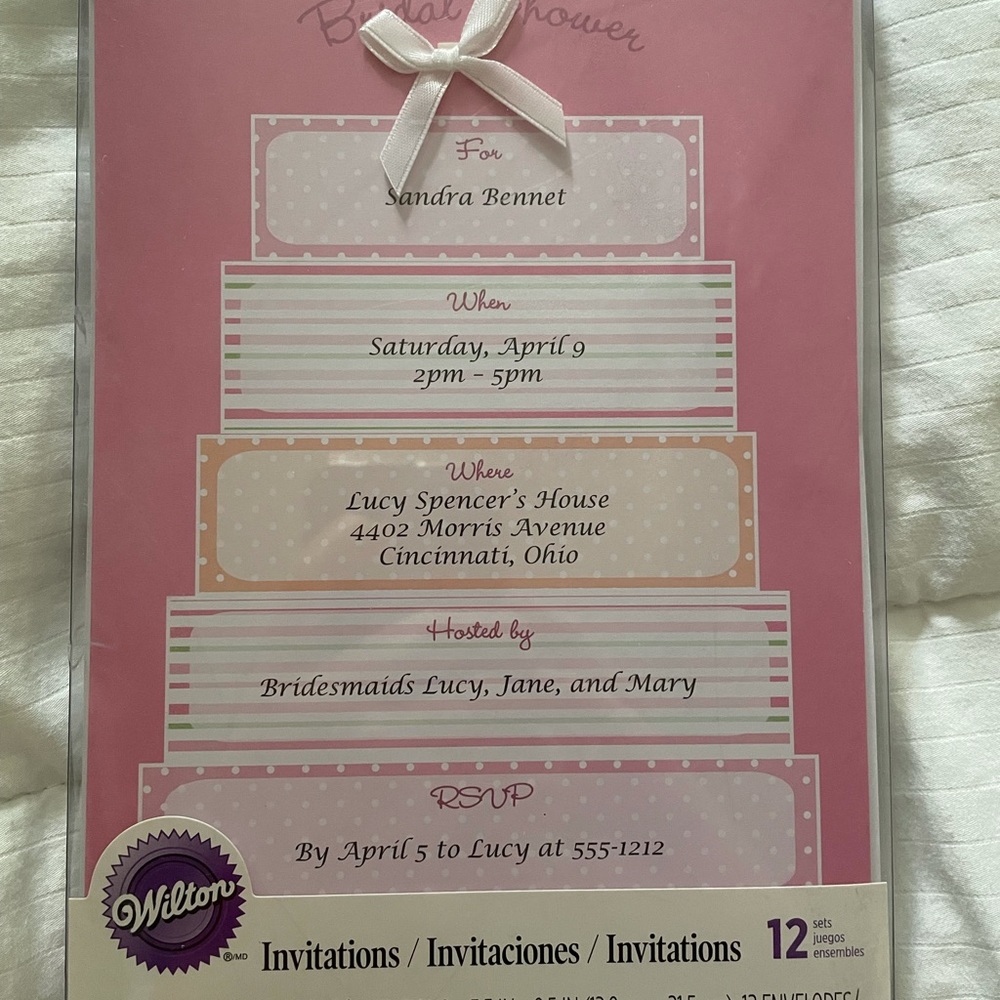 Wilton Bridal Shower Layered Cake Invites